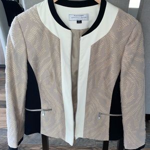 Tahari 10 P Petite jacket cream/white/nude/black